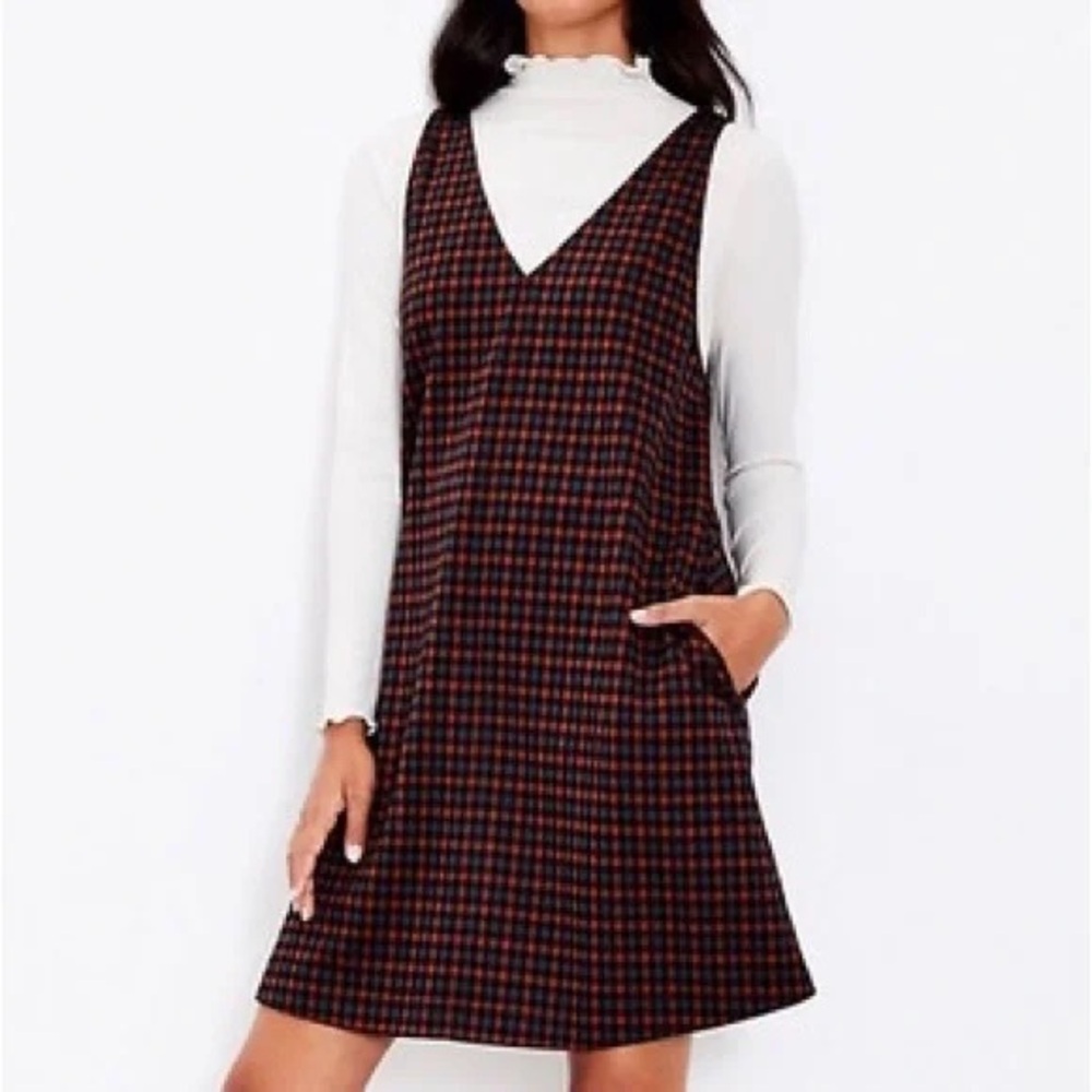 Loft double plaid dress